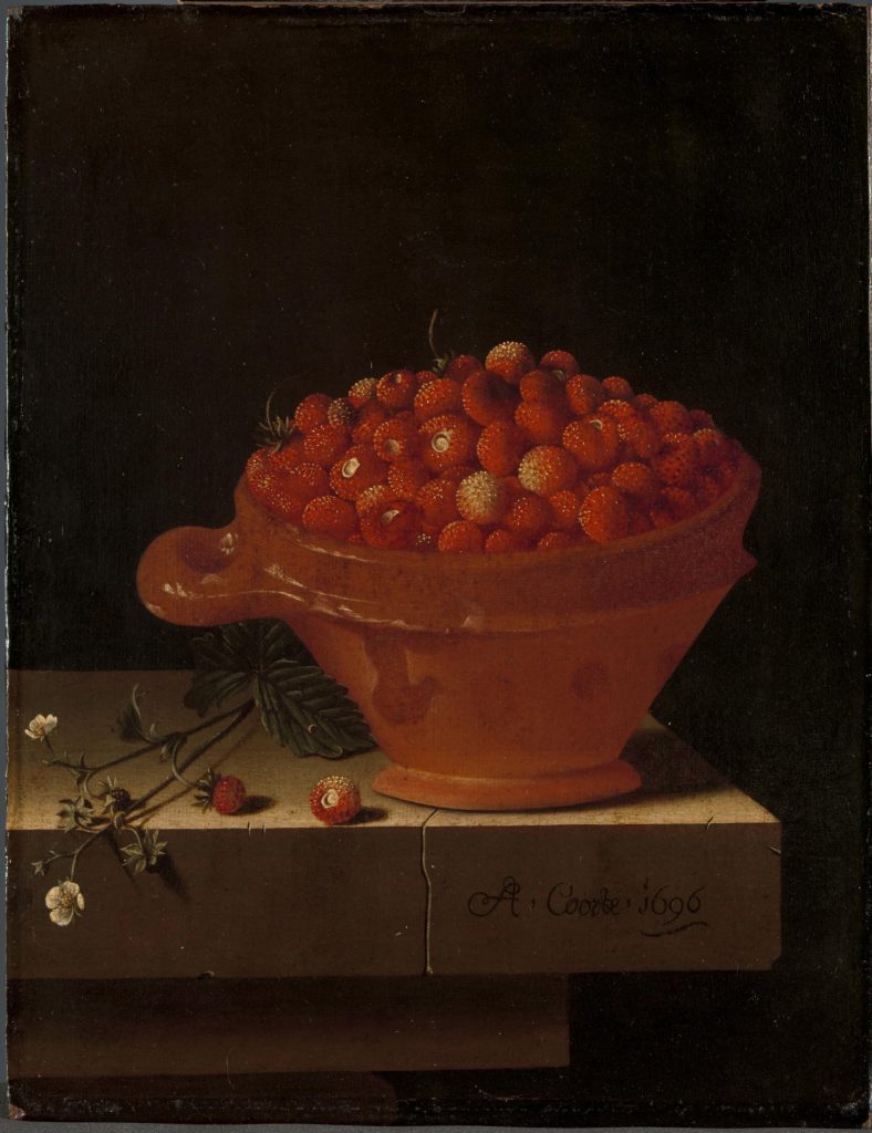 a-bowl-of-strawberries-on-a-stone-plinth