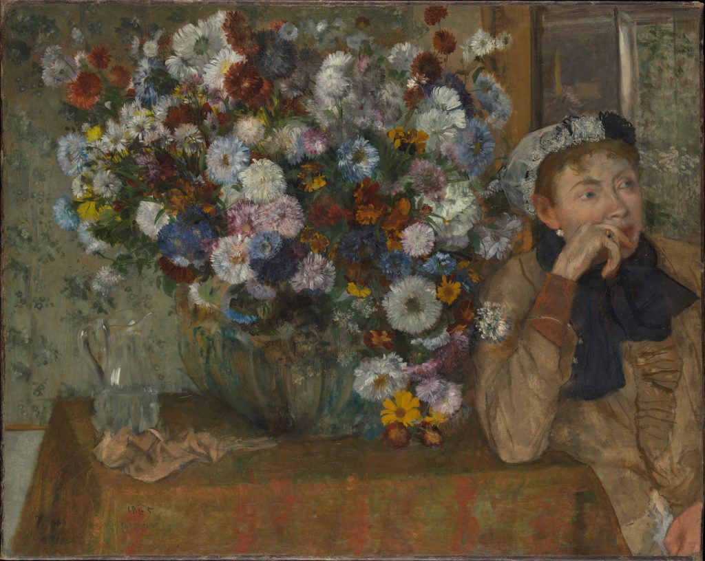 A Woman Seated beside a Vase of Flowers (Madame Paul Valpinçon?)