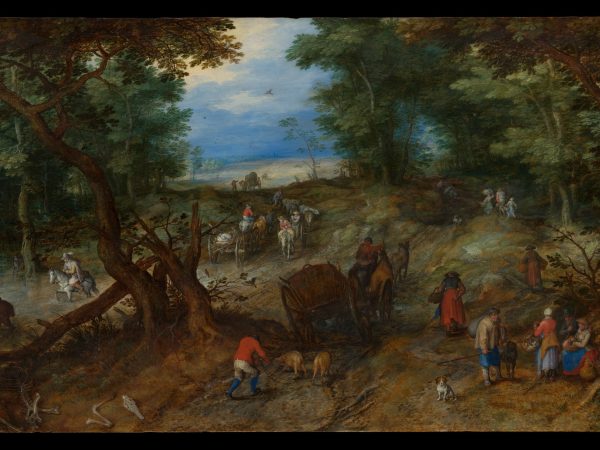 a-woodland-road-with-travelers