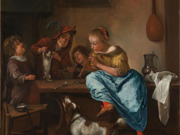 children-teaching-a-cat-to-dance-known-as-the-dancing-lesson