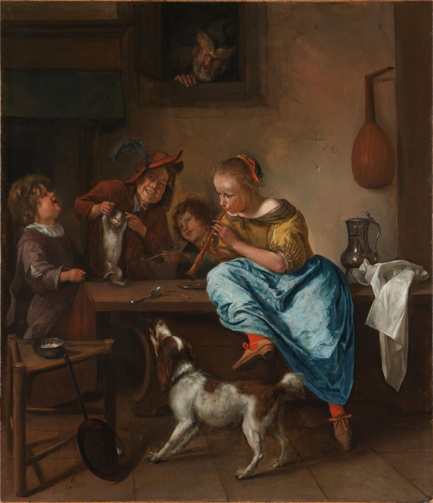 children-teaching-a-cat-to-dance-known-as-the-dancing-lesson