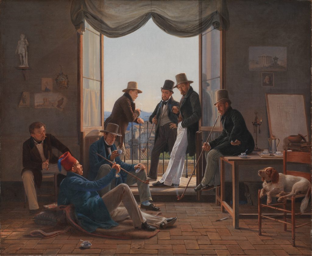 Et selskab af danske kunstnere i Rom