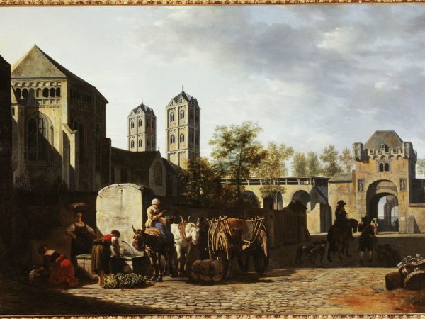 Fontaine publique et église Saint-Géréon à Cologne