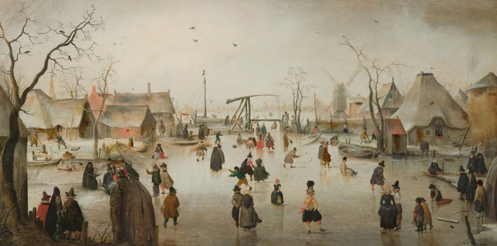 Ice-Skating in a Village