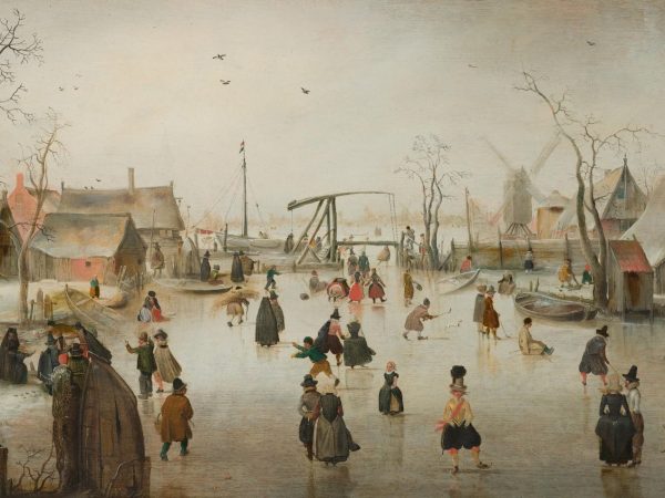 Ice-Skating in a Village