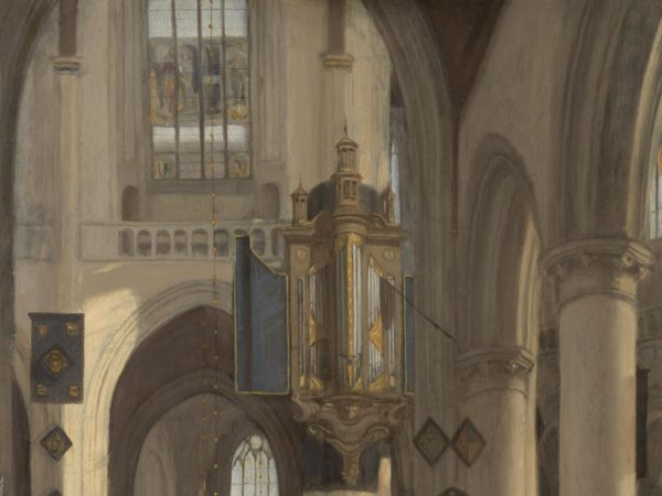 Interior of a Protestant Gothic Church with Motifs from the Oude and Nieuwe Kerk in Amsterdam
