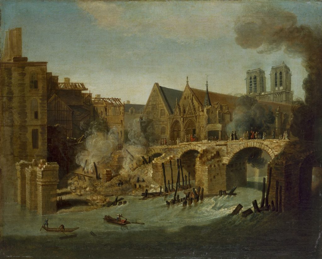 Le Petit-Pont, après l'incendie de 1718