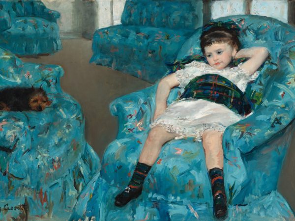 Little Girl in a Blue Armchair