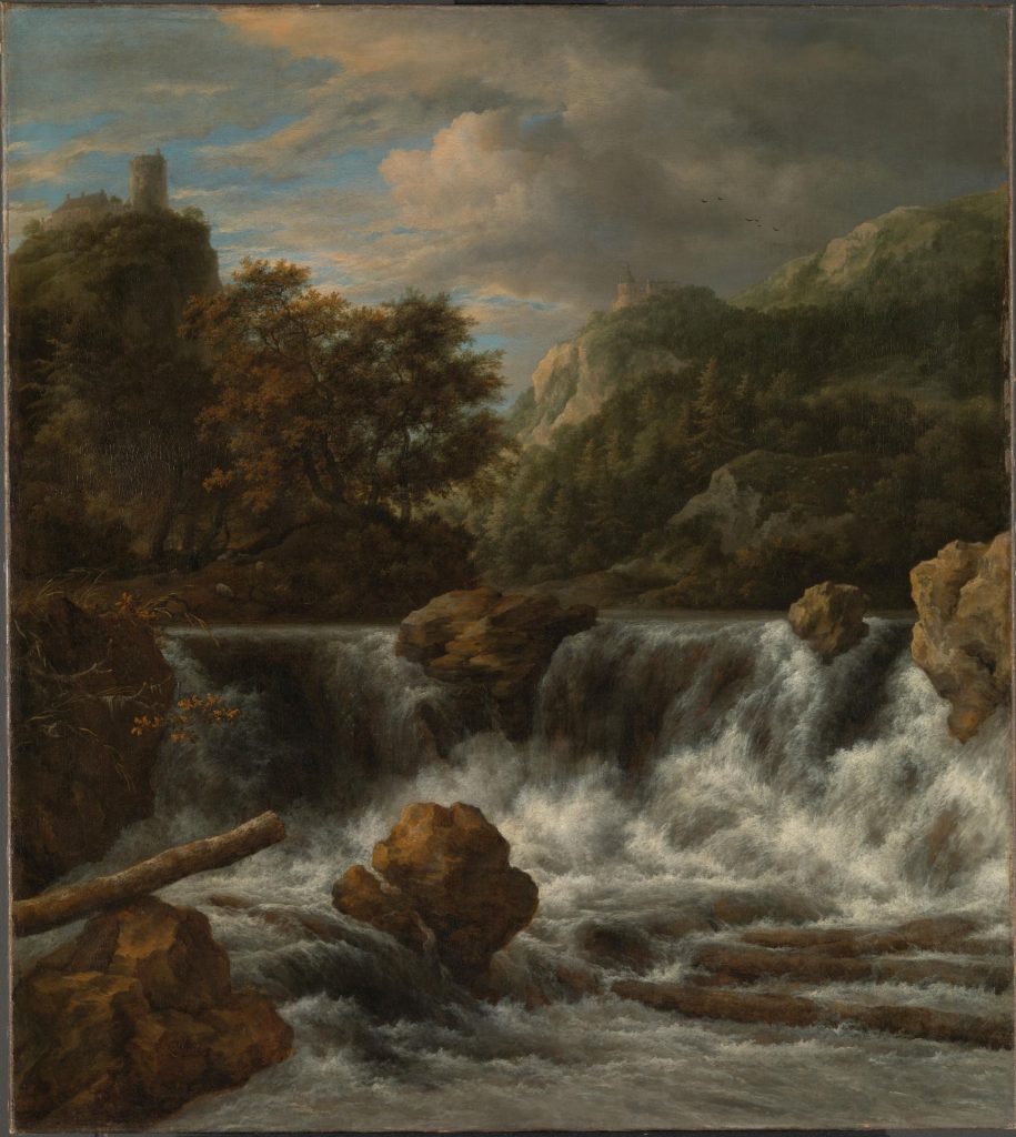 Mountainous Landscape with Waterfall