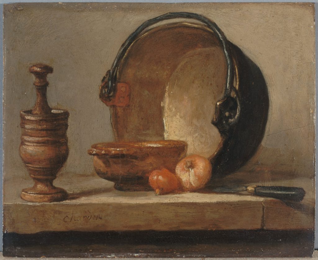 Nature morte au chaudron de cuivre