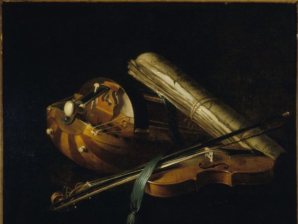 Nature morte aux instruments de musique (violon et vielle)