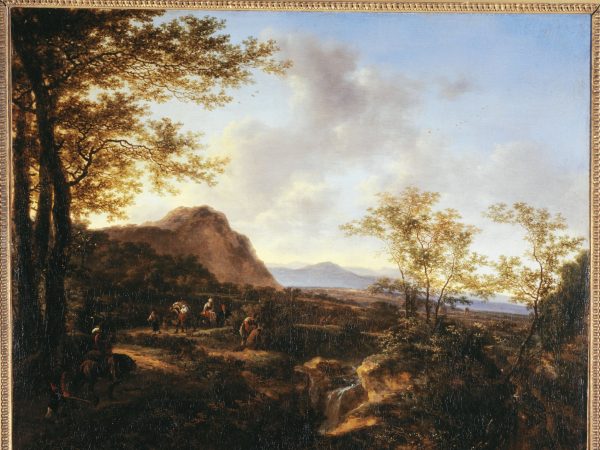 Paysage avec voyageurs