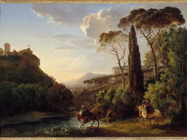 Paysage d'Italie avec trois chevaliers