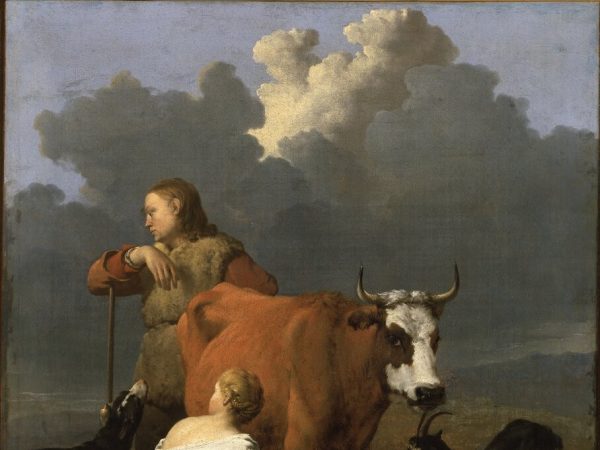 Peasant Girl Milking a Cow