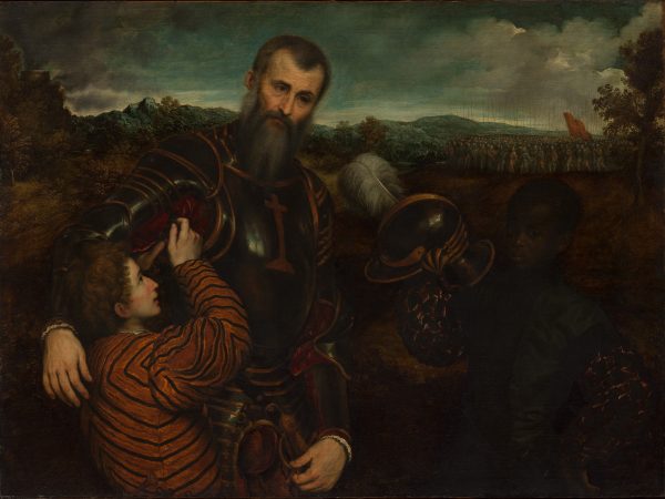 Portrait of a Man in Armor with Two Pages