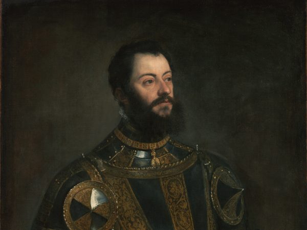 Portrait of Alfonso d'Avalos, Marchese del Vasto, in Armor with a Page