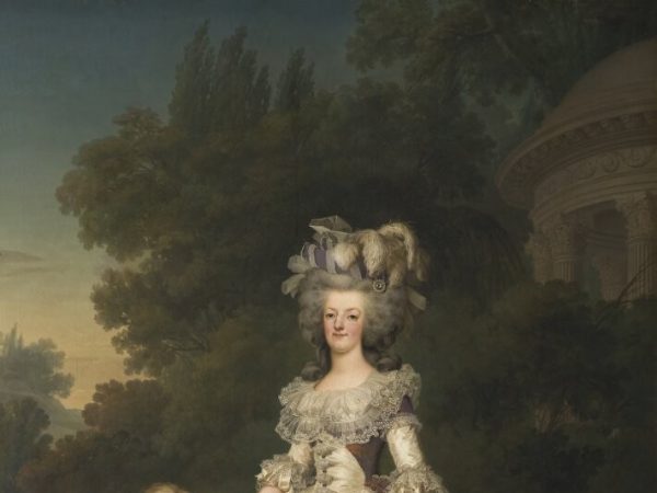Queen Marie Antoinette of France and two of her Children Walking in The Park of Trianon