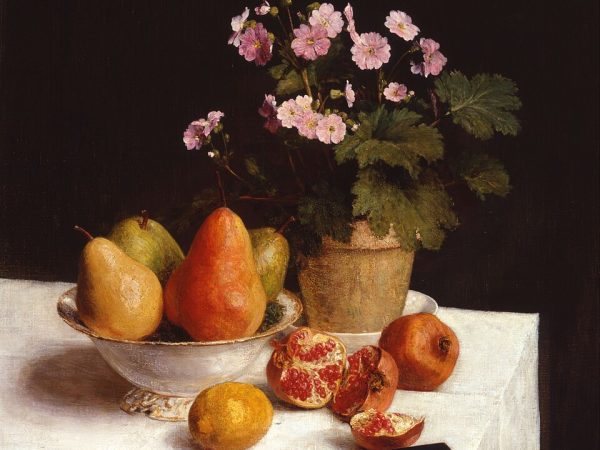 Still Life (Primroses, Pears and Pomegranates)