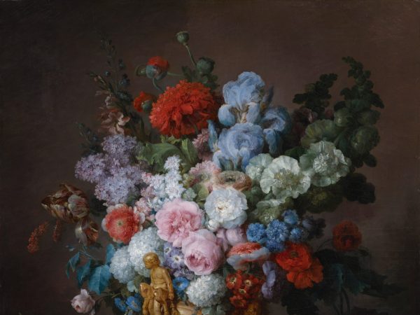 Still Life with Flowers in an Alabaster Vase and Fruit
