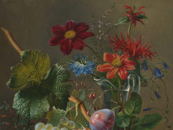 Still Life with Grapes and Flowers