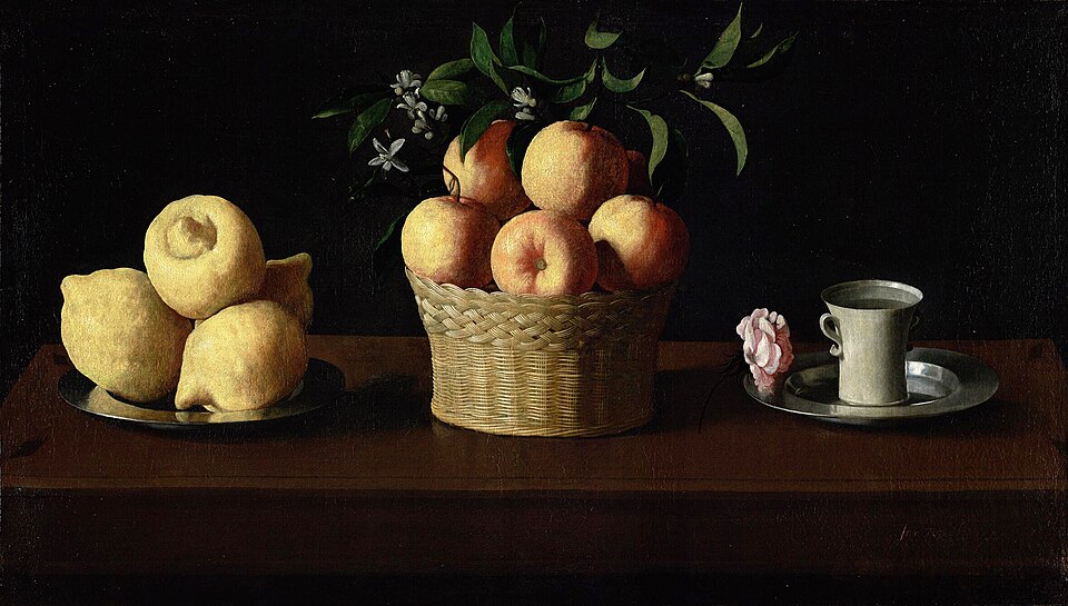 Still Life with Lemons, Orange and a Rose