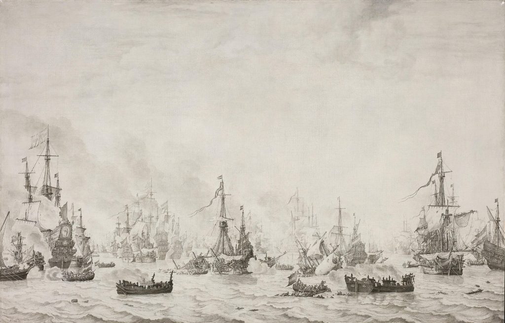 The Battle of the Downs against the Spanish Armada, 21 October 1639