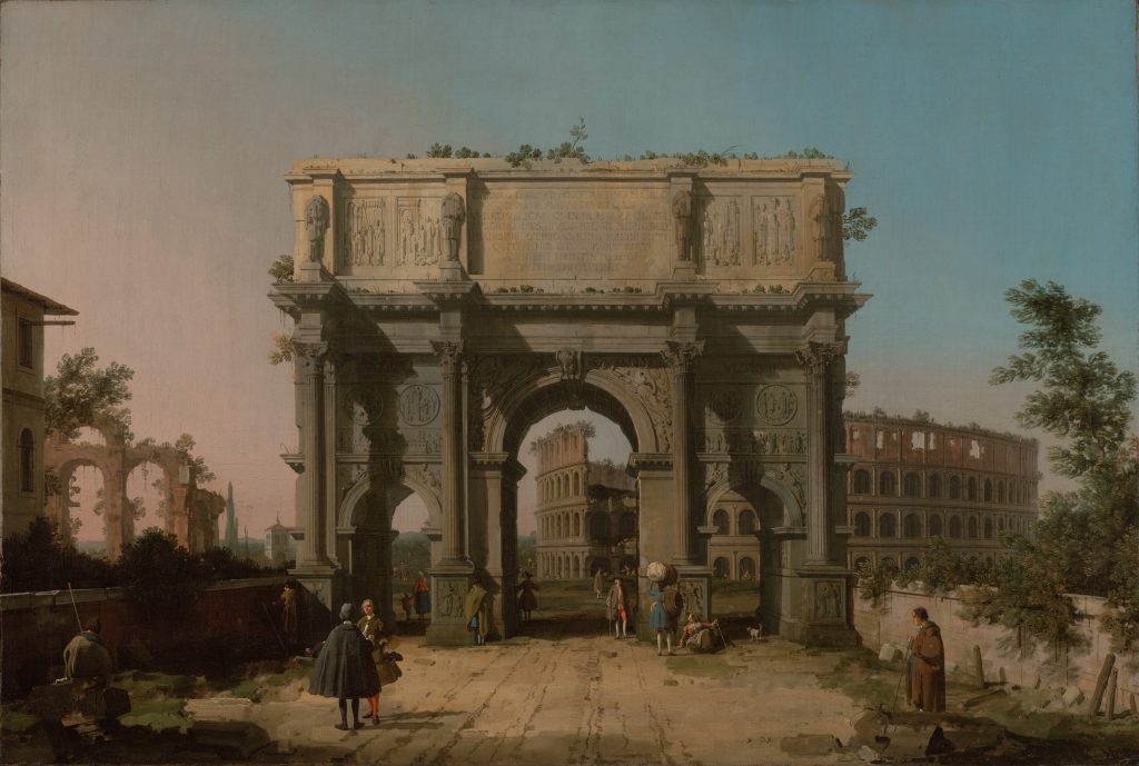 View of the Arch of Constantine with the Colosseum