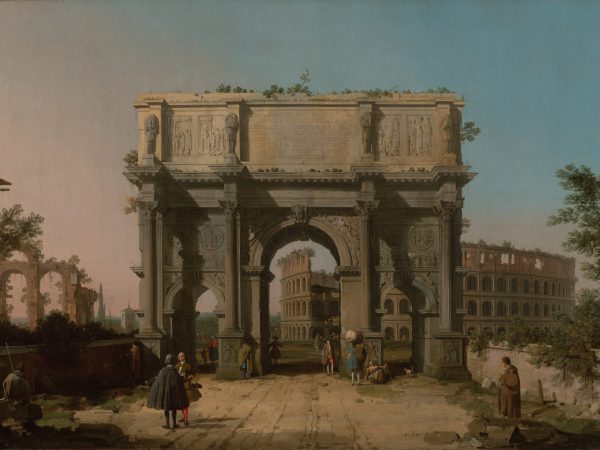 View of the Arch of Constantine with the Colosseum