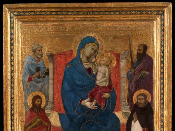 Virgin and Child Enthroned with Saints Peter, Paul, John the Baptist, and Dominic and a Dominican Supplicant
