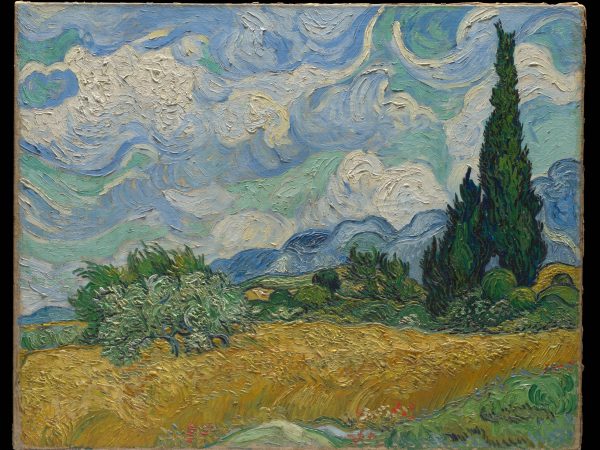 Wheat Field with Cypresses