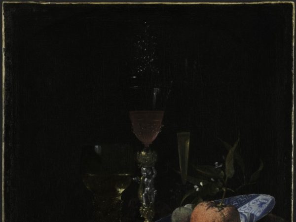 Wineglass and a Bowl of Fruit