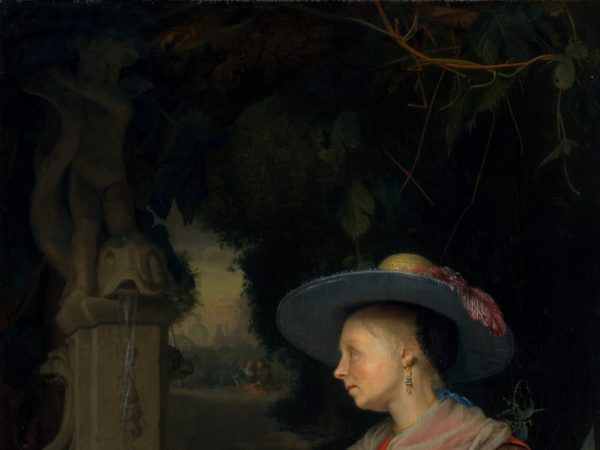 Woman Weaving a Crown of Flowers