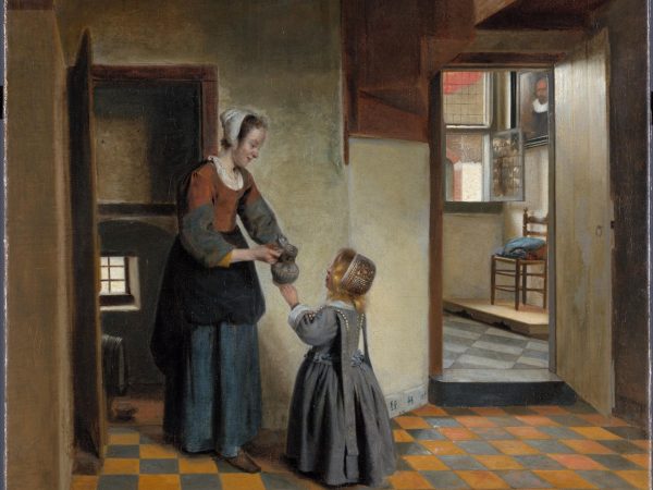 Woman with a Child in a Pantry