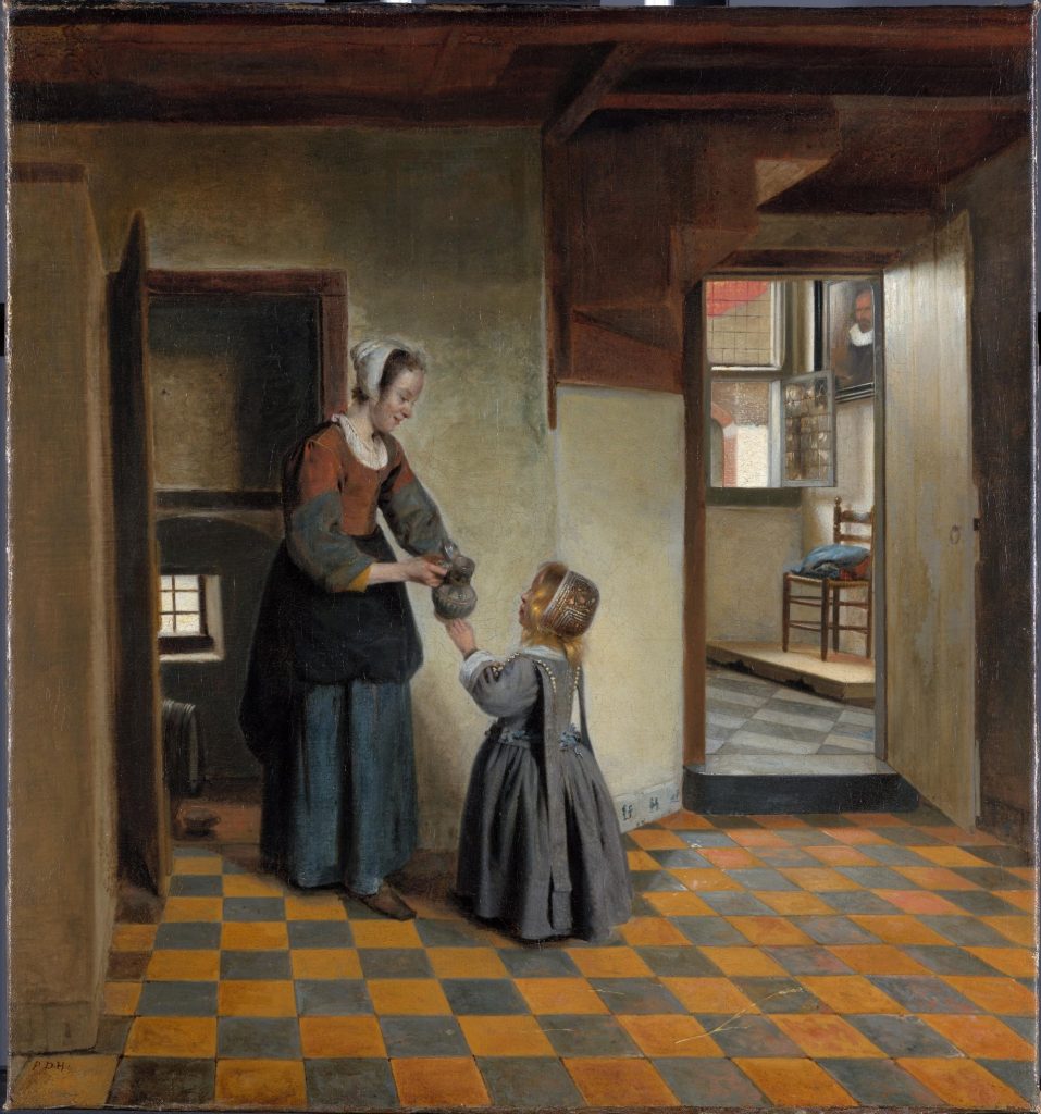 Woman with a Child in a Pantry